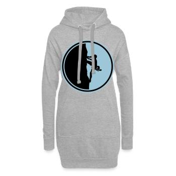 escalade, alpinisme, silhouette, cercle - Sweat-shirt à capuche long Femme - gris chiné - Devant