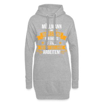Müllmann Müllmänner Müllabfuhr Beruf Spruch Rente - Hoodie-Kleid - Grau meliert - Vorne