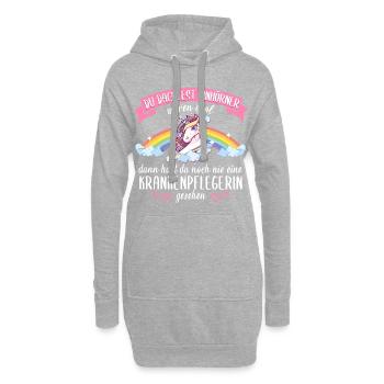 Krankenpflegerin Krankenschwester Pflegerin Spruch - Hoodie-Kleid - Grau meliert - Vorne