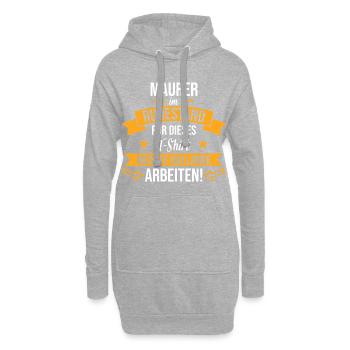 Maurer Maurermeister Bauarbeiter Ruhestand Spruch - Hoodie-Kleid - Grau meliert - Vorne