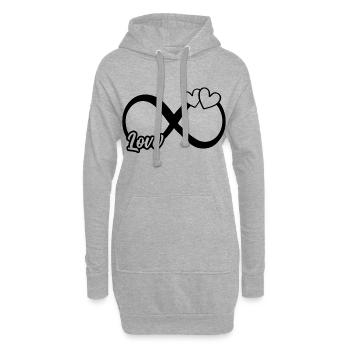 liebe unendlich infinity symbol - Hoodie-Kleid - Grau meliert - Vorne