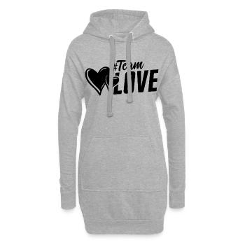 team liebe love herzen herz - Hoodie-Kleid - Grau meliert - Vorne