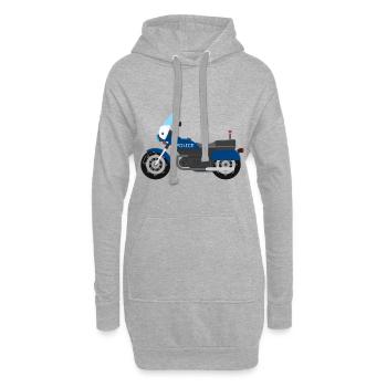 Polizei Motorrad Polizeimotorrad Blau für Kinder - Hoodie-Kleid - Grau meliert - Vorne