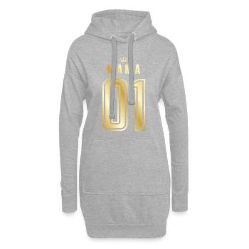 01 mama couronne d’or - Sweat-shirt à capuche long Femme - gris chiné - Devant