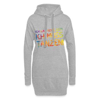 tanzen spruch bunt - Hoodie-Kleid - Grau meliert - Vorne