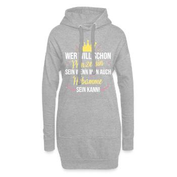 Hebamme Hebammen Entbindungspflegerin Beruf Spruch - Hoodie-Kleid - Grau meliert - Vorne