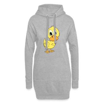 Canard jaune canard petit mignon pour les enfants - Sweat-shirt à capuche long Femme - gris chiné - Devant