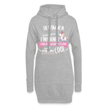 Hebamme Hebammen Entbindungspflegerin Beruf Spruch - Hoodie-Kleid - Grau meliert - Vorne