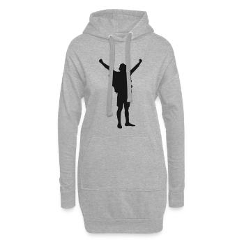Wanderung Spazieren Wandern Bergsteigen Wanderer - Hoodie-Kleid - Grau meliert - Vorne