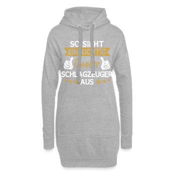 Schlagzeug Schlagzeuger Drummer Instrument Spruch - Hoodie-Kleid - Grau meliert - Vorne