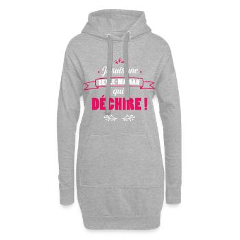 Une belle-maman qui déchire - Sweat-shirt à capuche long Femme - gris chiné - Devant