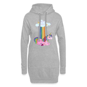 Einhorn Unicorn is magical - Hoodie-Kleid - Grau meliert - Vorne