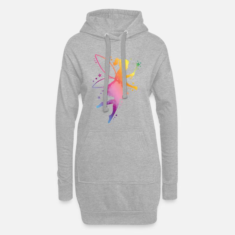 fee elfe bunt silhouette - Hoodie-Kleid - Grau meliert