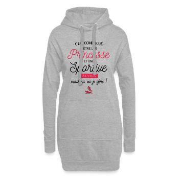 Princesse - Sportive - Sweat-shirt à capuche long Femme - gris chiné - Devant