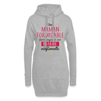 Une mamie exceptionnelle - Sweat-shirt à capuche long Femme - gris chiné - Devant