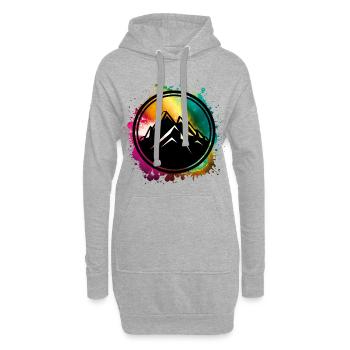 mountain berge symbol bunt klecks - Hoodie-Kleid - Grau meliert - Vorne