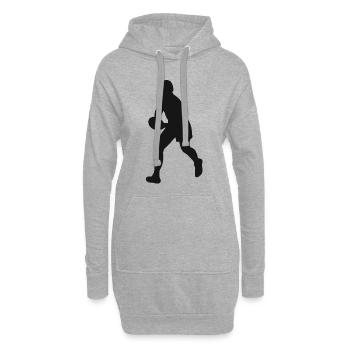 Joueur de rugby football joueur de football - Sweat-shirt à capuche long Femme - gris chiné - Devant