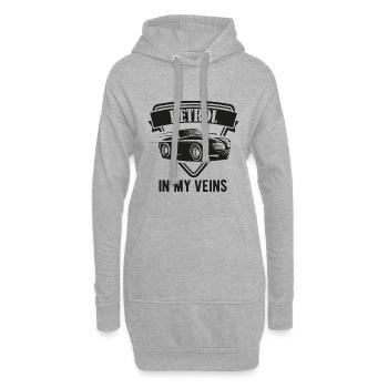 Essence dans les amateurs de voitures de sang - Sweat-shirt à capuche long Femme - gris chiné - Devant