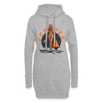 Les naturistes baignent le naturisme - Sweat-shirt à capuche long Femme - gris chiné - Devant