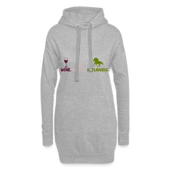 Café de vin de cheval islandais disant pour cavalier - Sweat-shirt à capuche long Femme - gris chiné - Devant