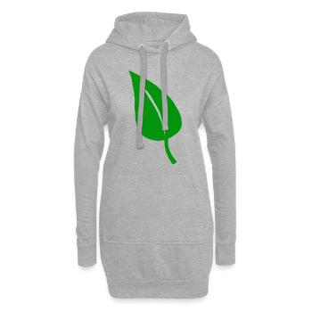 Feuilles jardin nature vert jardinage bio feuille verte - Sweat-shirt à capuche long Femme - gris chiné - Devant