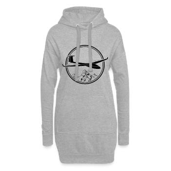 Vol à voile pilot | Vol à voile Hobby Idées cadeaux - Sweat-shirt à capuche long Femme - gris chiné - Devant