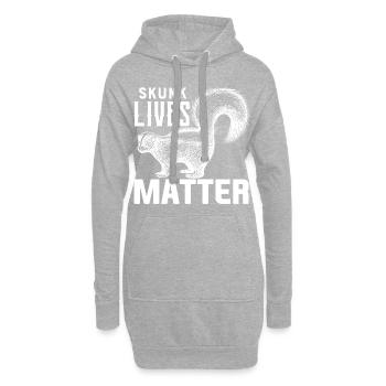 Stinktier Leben zählen auch - Hoodie-Kleid - Grau meliert - Vorne