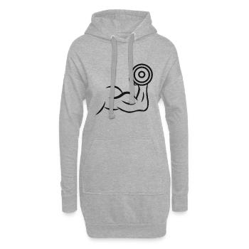 Biceps Fitness Weight Training Fit Bodybuilder Muscles - Hoodie Dress - heather grey - Front