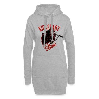 kickstart mon cœur - Sweat-shirt à capuche long Femme - gris chiné - Devant