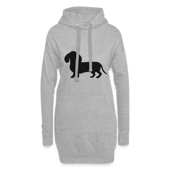 Hund Dackel Beagle Hunde Retriever Silhouette Dog - Hoodie-Kleid - Grau meliert - Vorne