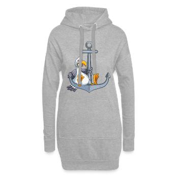 anker möwe comic - Hoodie-Kleid - Grau meliert - Vorne