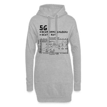 5G Beamforming Death Ray Funny - Hoodie-Kleid - Grau meliert - Vorne