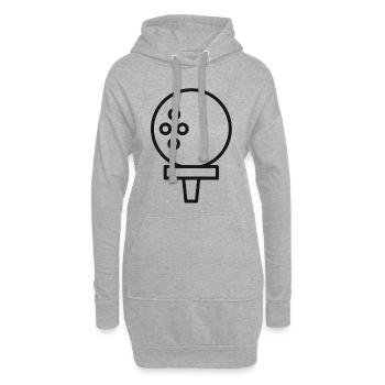 Golfschläger Golfball Golfspieler Golf Golfer - Hoodie-Kleid - Grau meliert - Vorne