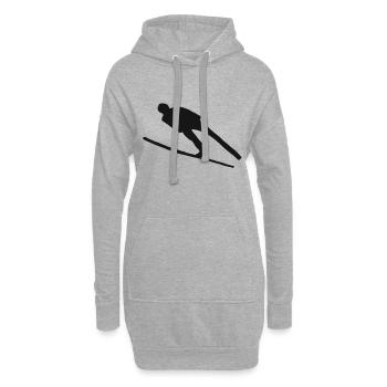 Skispringen Ski Skifliegen Skispringer Wintersport - Hoodie-Kleid - Grau meliert - Vorne