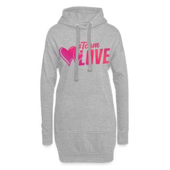 team liebe love herzen herz - Hoodie-Kleid - Grau meliert - Vorne
