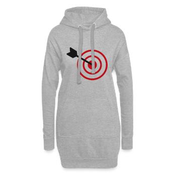 Dartpfeil Darts Geschenk Dartscheibe Dart Pfeil - Hoodie-Kleid - Grau meliert - Vorne
