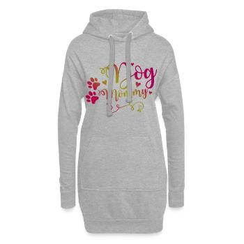 Chien Maman Chiens Mama Heart Dog Paw - Sweat-shirt à capuche long Femme - gris chiné - Devant