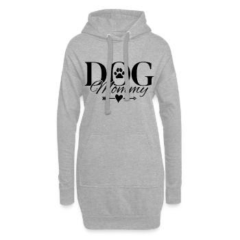 Hunde Mama Hundepfote Herz - Hoodie-Kleid - Grau meliert - Vorne