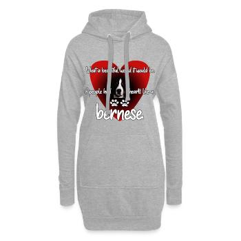 Bernois - Sweat-shirt à capuche long Femme - gris chiné - Devant