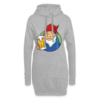 gartenzwerg bier zwerg - Hoodie-Kleid - Grau meliert - Vorne