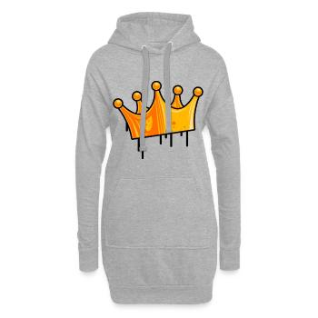 couronne icône comique or roi - Sweat-shirt à capuche long Femme - gris chiné - Devant