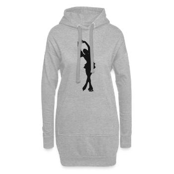 Schlittschuh Eislauf Eiskunstlauf Eiskunstlaufen - Hoodie-Kleid - Grau meliert - Vorne