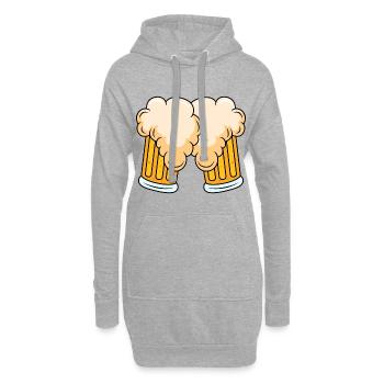 Bierglas Symbol Comic Bière - Sweat-shirt à capuche long Femme - gris chiné - Devant