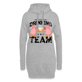 schwein bier drinking team - Hoodie-Kleid - Grau meliert - Vorne