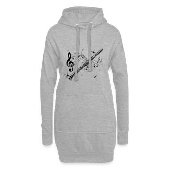 La musique de la flûte transversale | Flûtiste instrument de musique cadeau - Sweat-shirt à capuche long Femme - gris chiné - Devant