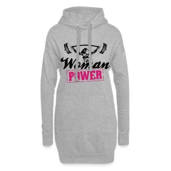 Bodybuilding Frauenpower Workout Gym - Hoodie-Kleid - Grau meliert - Vorne
