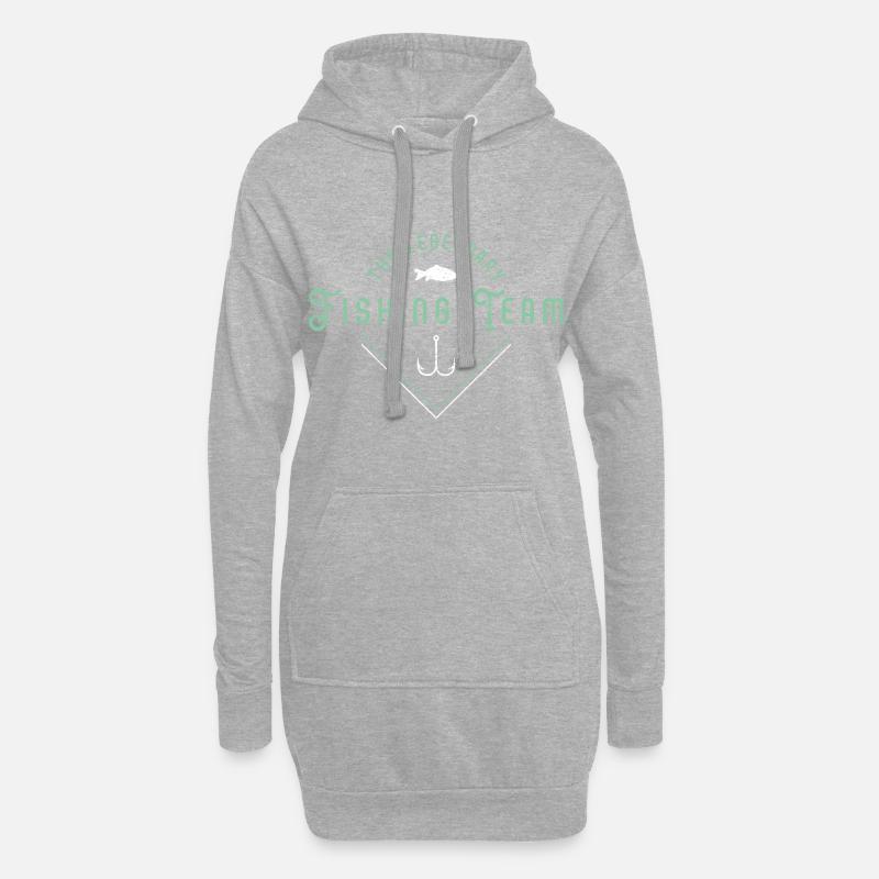 Logo de poisson de l'équipe de pêcheurs de pêche - Sweat-shirt à capuche long Femme - gris chiné