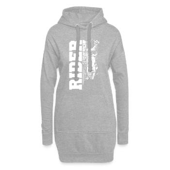 Biker Rider Motorrad Skelett - Hoodie-Kleid - Grau meliert - Vorne