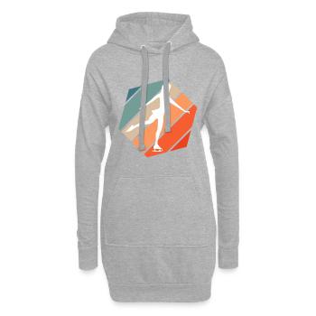 Schlittschuh Eiskunstlaufen Eislauf Eiskunstlauf - Hoodie-Kleid - Grau meliert - Vorne