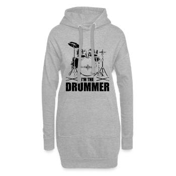 Instrument de musique batteur | Cadeaux de batteur - Sweat-shirt à capuche long Femme - gris chiné - Devant